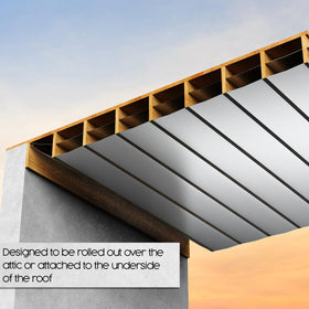 Houseables Radiant Barrier roll tear-resistant foil image highlights durable construction.