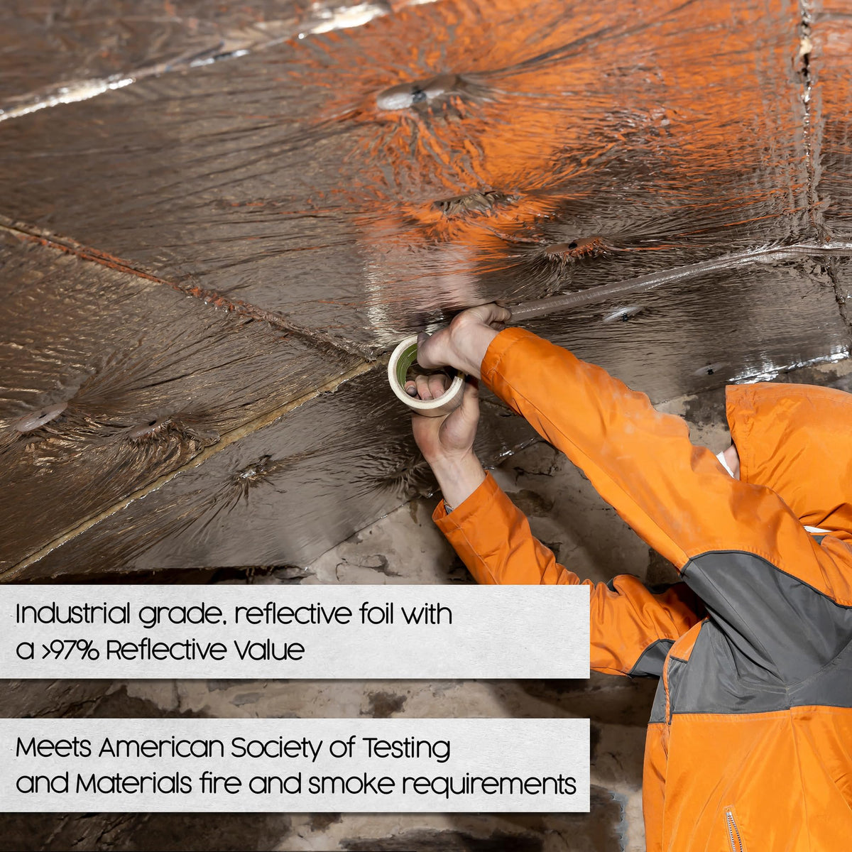 Houseables Radiant Barrier roll thermal-difference demo suggests potential cooling cost savings.