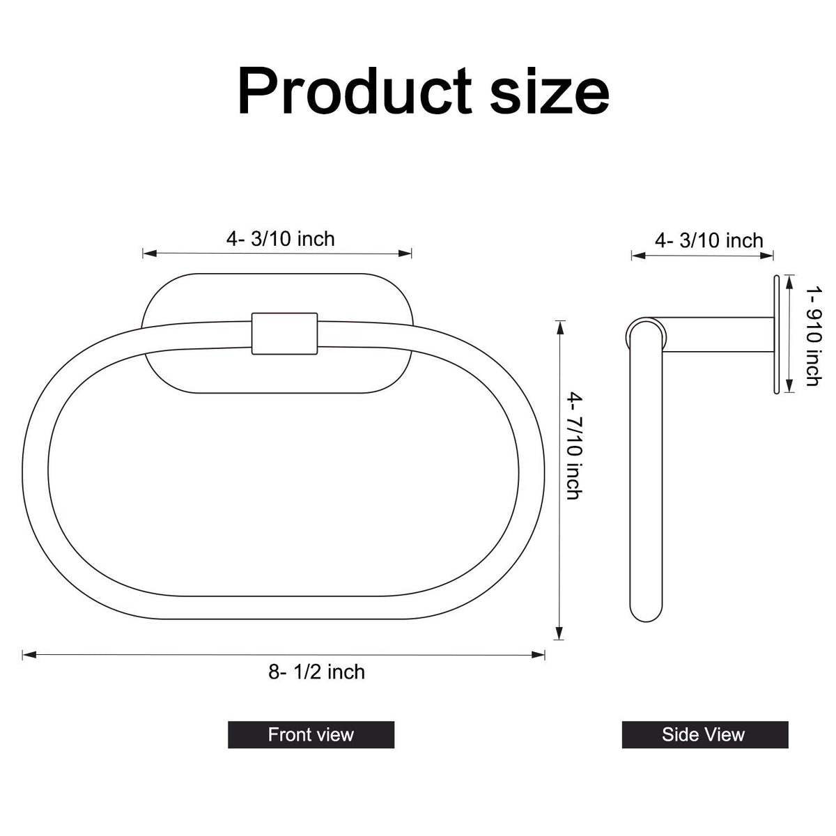 HouseAid 3M adhesive towel ring delivers strong support up to 6 lbs.