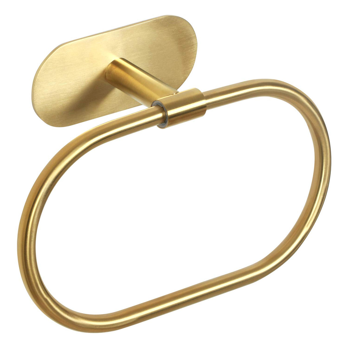 HouseAid self-adhesive towel ring in brushed gold for a clean bathroom look.