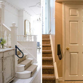 HouseAid wall-mounted safety handle in matte black enhances stair safety.