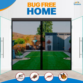 Housegold pet-friendly screen door supports easy pass-through for pets.