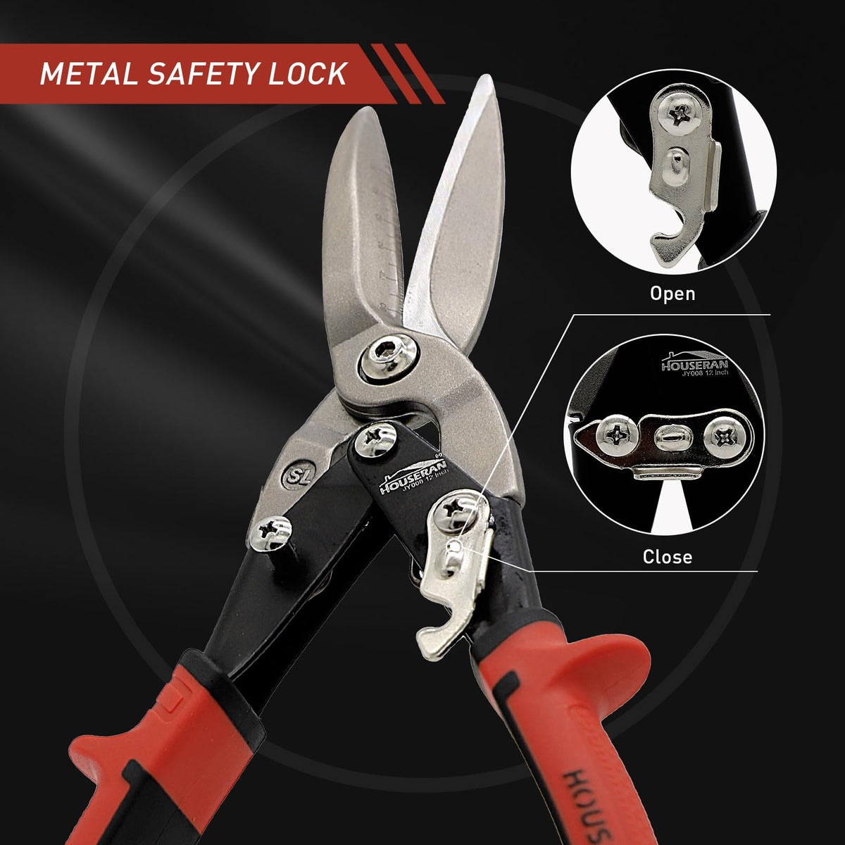 HOUSERAN snips with double-lever design boost cutting force.