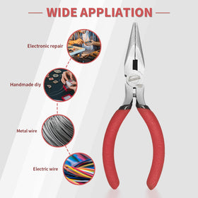 HOUSERAN needle nose pliers non-slip grip for secure control during tasks