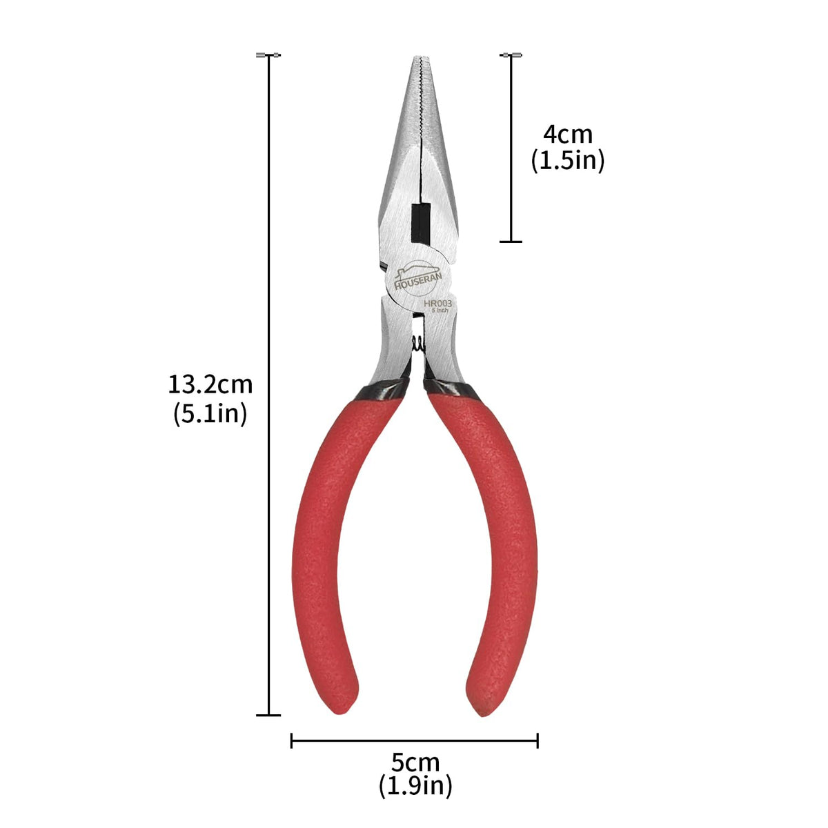 HOUSERAN needle nose pliers with side cutter in action for clean cuts