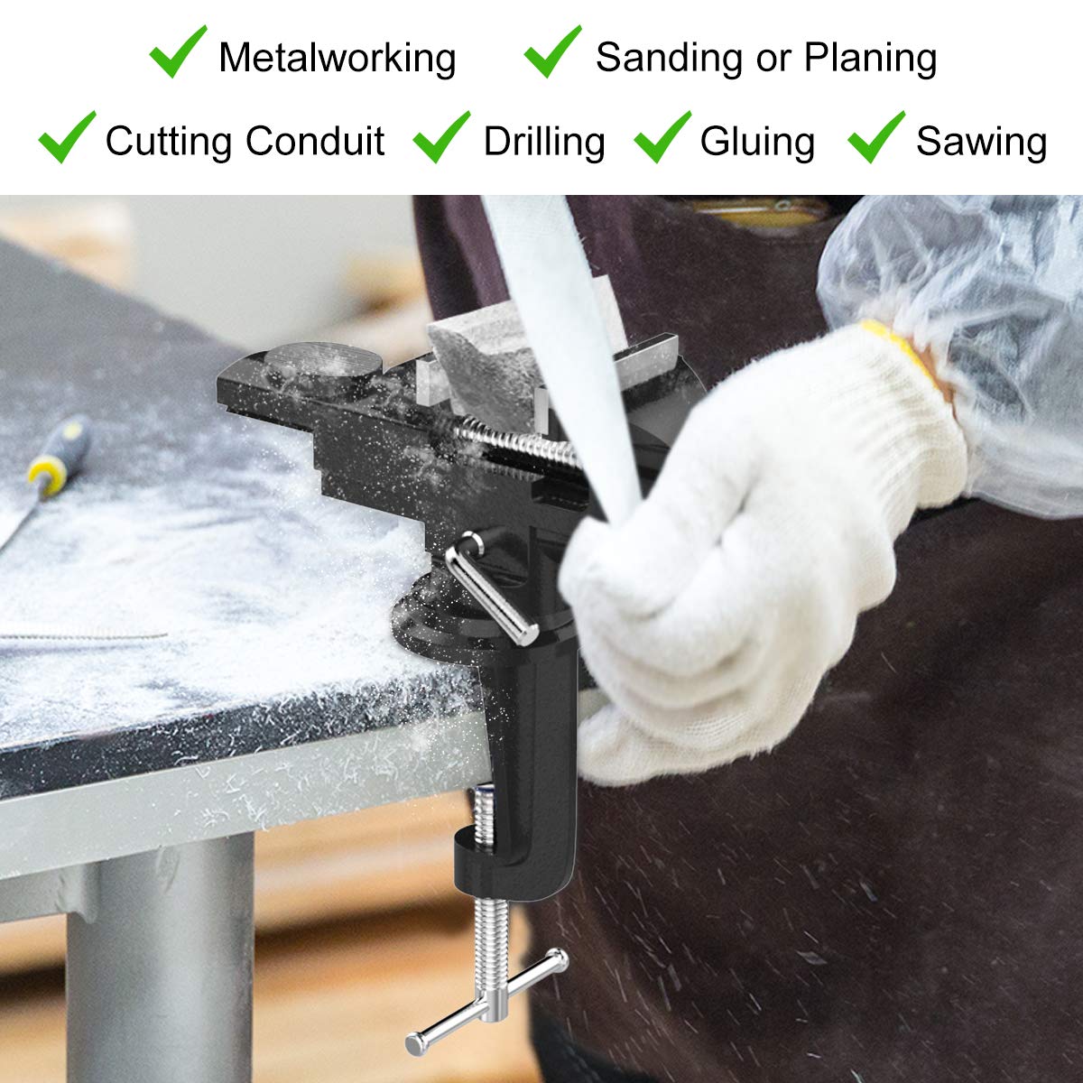 Housolution 3-inch jaw provides strong grip for secure material holds.