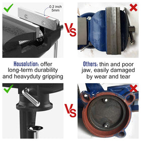 Housolution 360-degree swivel base lets you clamp from any angle.
