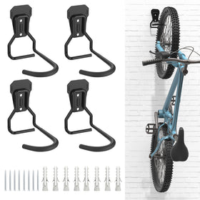 Housolution bike wall mount with fixed hook secures a road bike neatly.