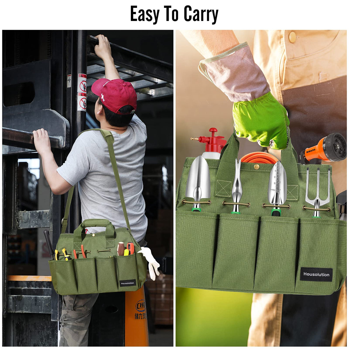 Housolution Garden Tote Bag stable base keeps it upright.