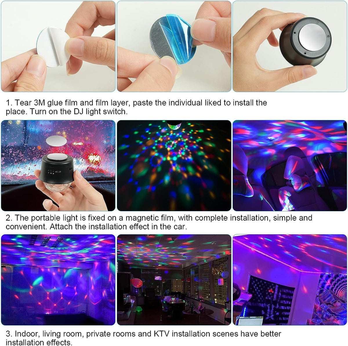 HOVOYNN mini disco ball light compact and portable for travel and events.