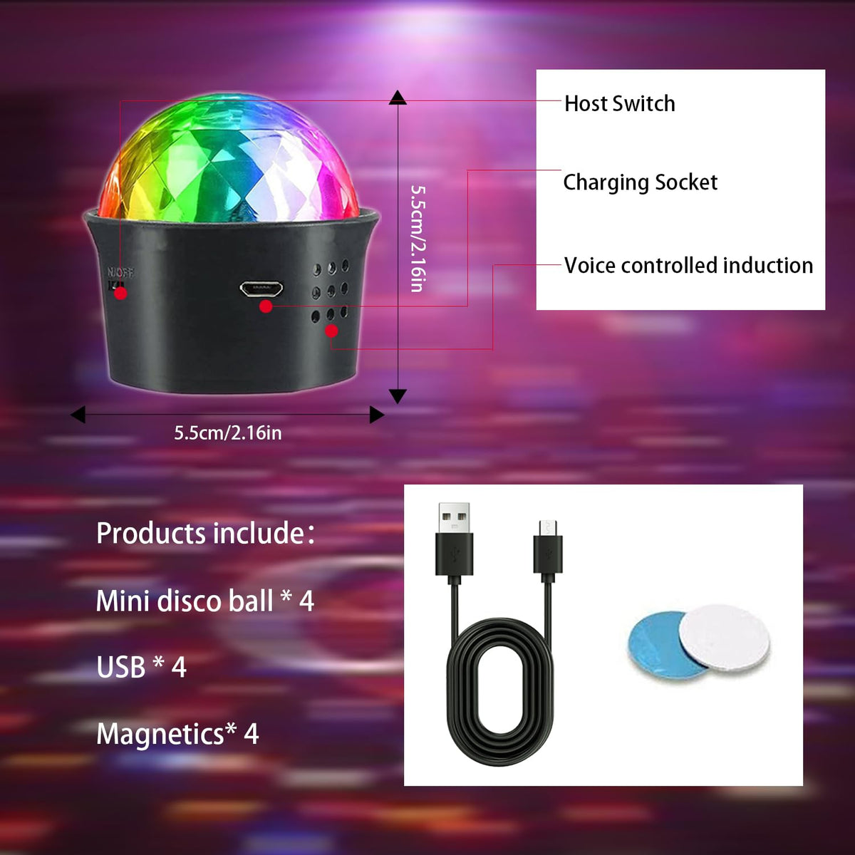 HOVOYNN mini disco ball light ideal for kids rooms and festive celebrations.