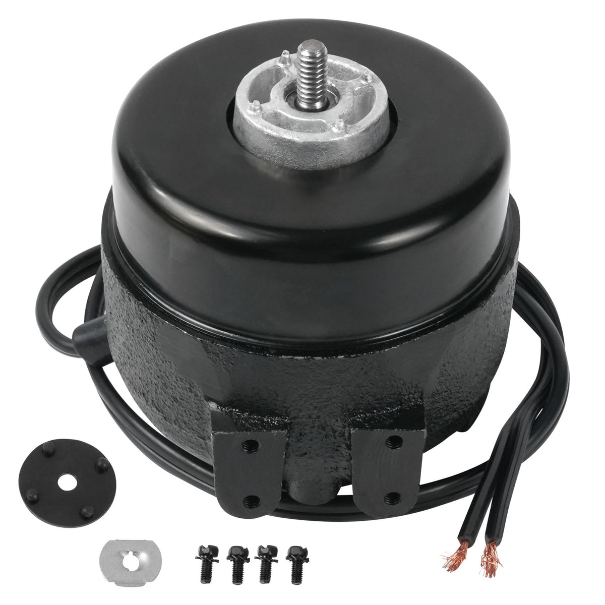 Howaoo SP-B9HS16 condenser fan motor front view showing compact replacement-ready design