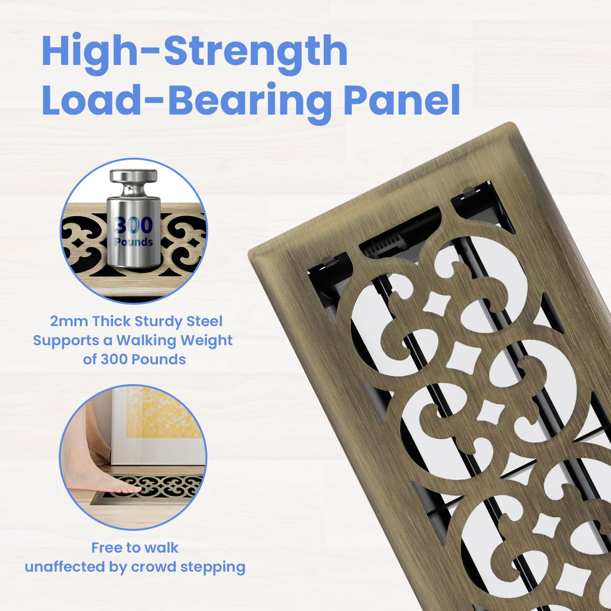 Howeall 4x10-inches floor register fits standard openings with precise sizing