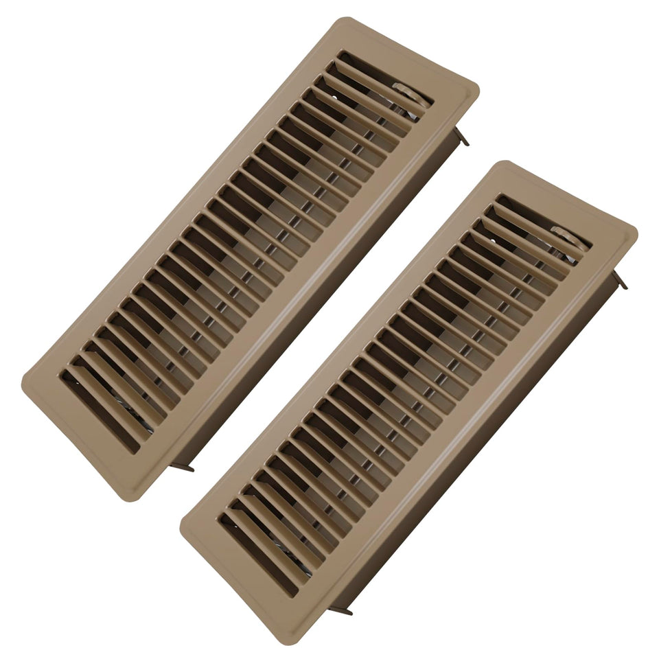 Howeall 4x12 floor register brown 2-pack for even air distribution.