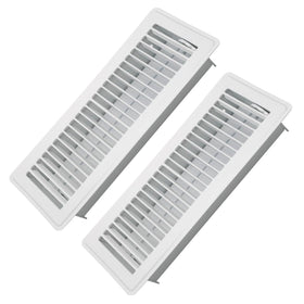 Howeall 4x12 white floor register front view for stylish air coverage