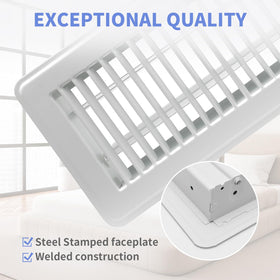 Howeall floor register with damper lever for precise airflow control
