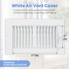 Howeall 8x4 duct opening ensures precise sizing for simple installation.