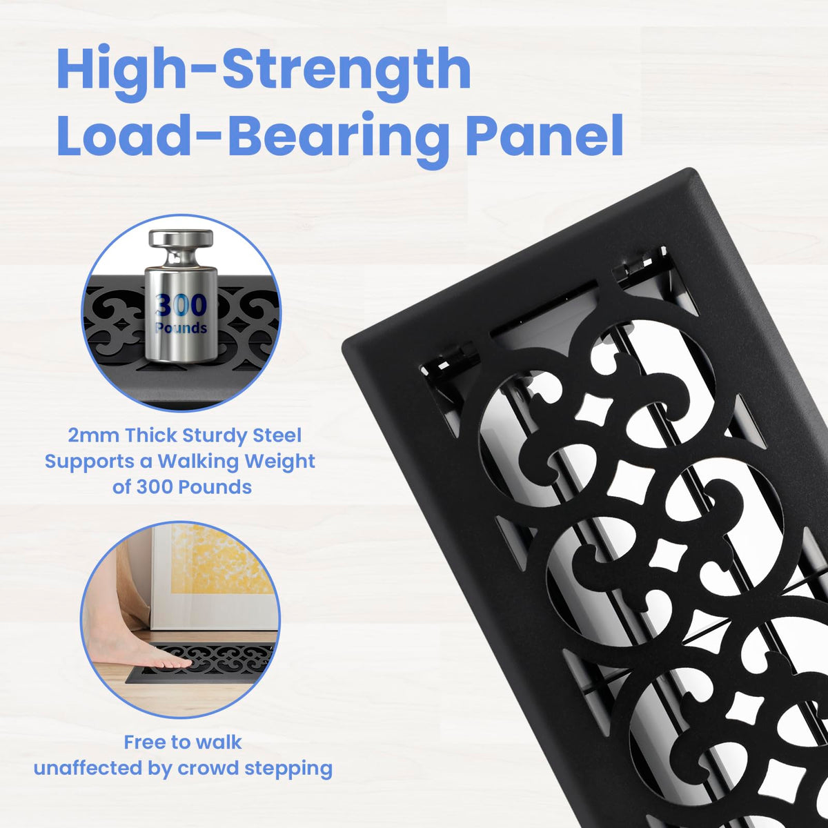 Howeall adjustable damper floor vent lets you control airflow quietly and precisely.