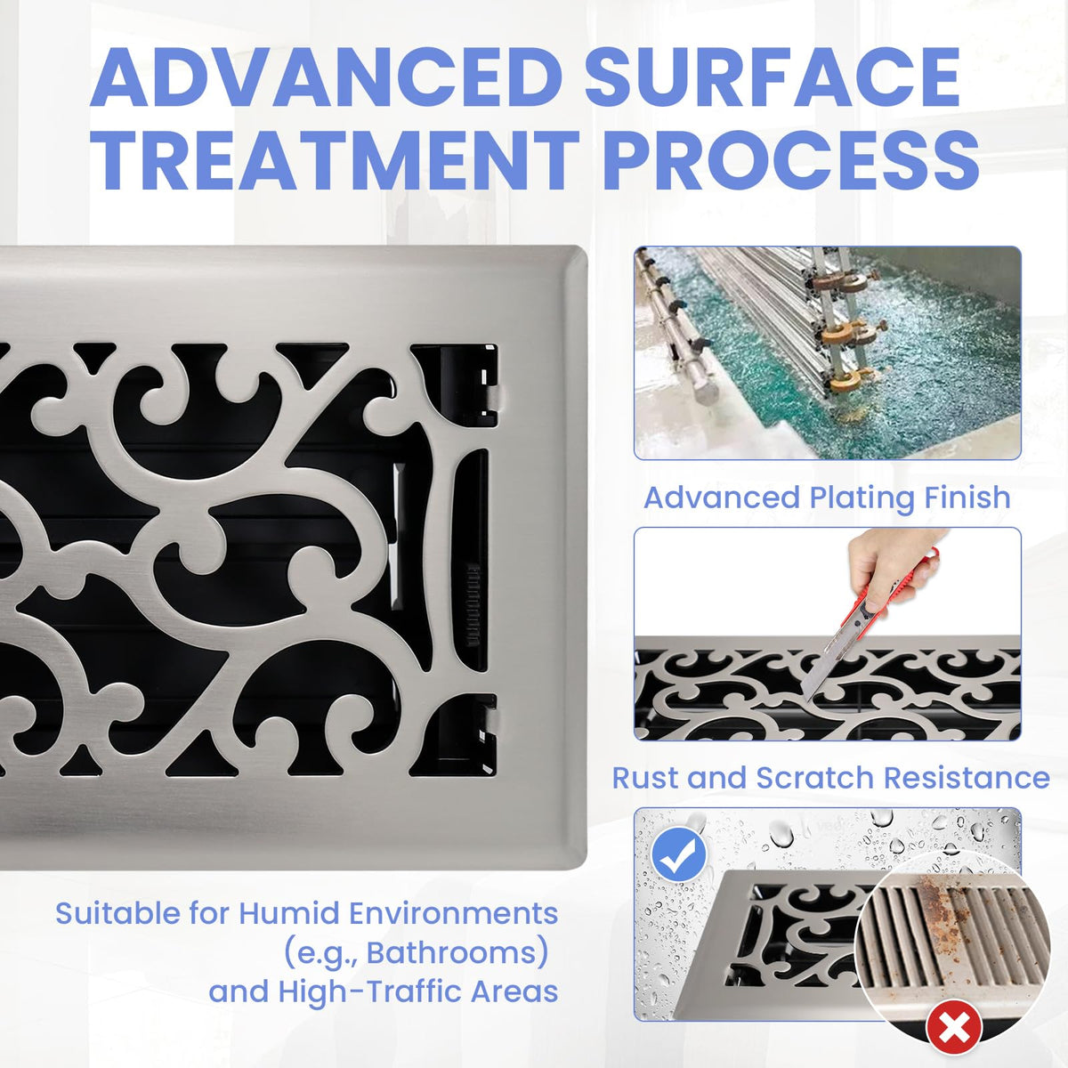 Howeall adjustable damper floor vent directs airflow quietly and efficiently.