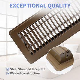 Howeall brown floor register damper lever adjustable airflow for room comfort