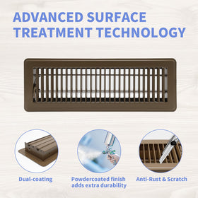 Howeall brown floor register durable steel long-lasting HVAC component