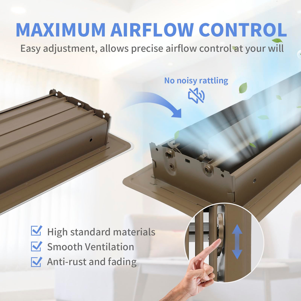 Howeall brown floor register edge-folding seamless fit and trip-free installation