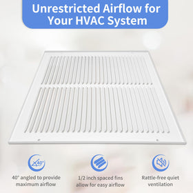 Howeall grille demonstrates versatile ceiling and sidewall installation.