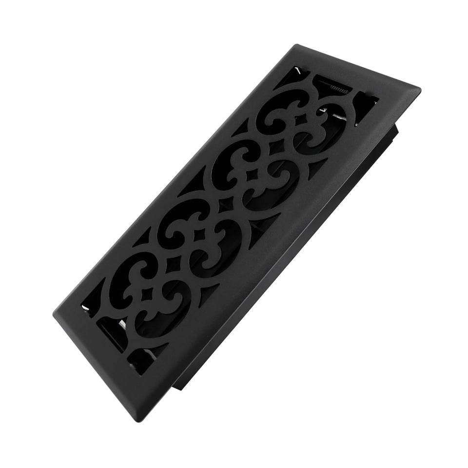 Howeall Charlotte-design floor register in matte black adds durable, stylish vent coverage for home floors.