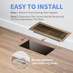 Howeall easy-install floor vent requires no tools.