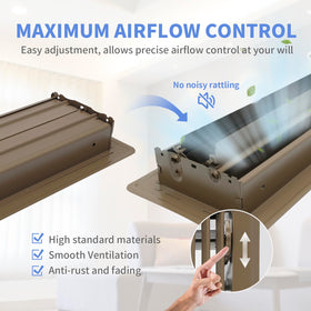 Howeall edge-folding floor register installs flush with flooring.