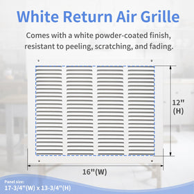 Howeall grille with fixed louvers and slotted vanes for reduced noise and improved airflow.