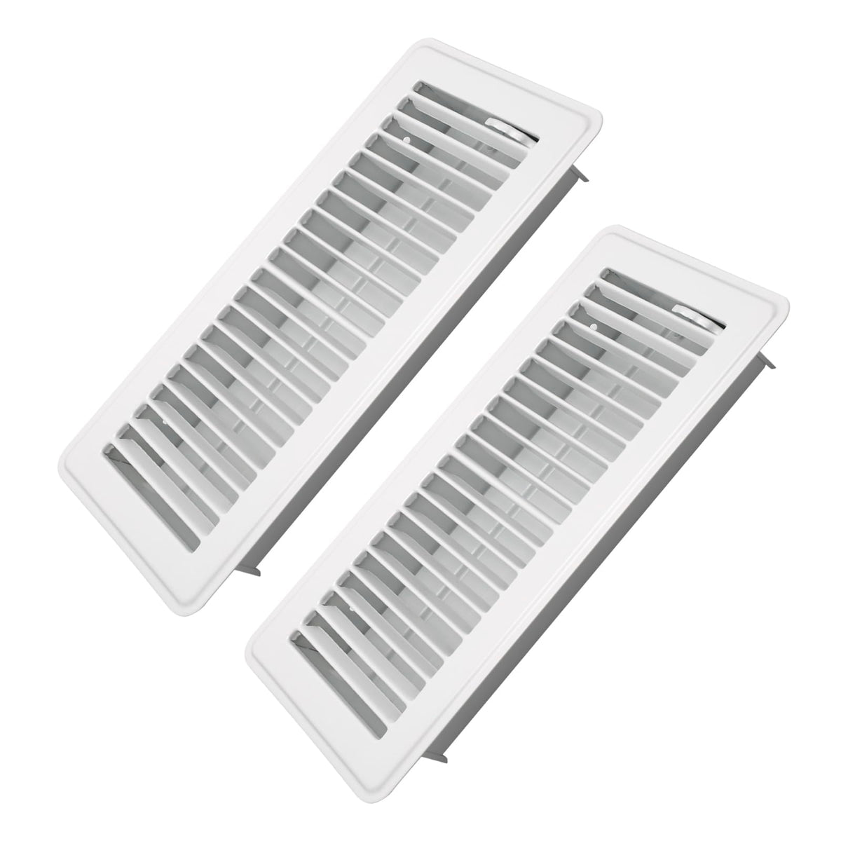 Howeall 4x10 white floor register showing heavy-duty steel frame for durable HVAC use