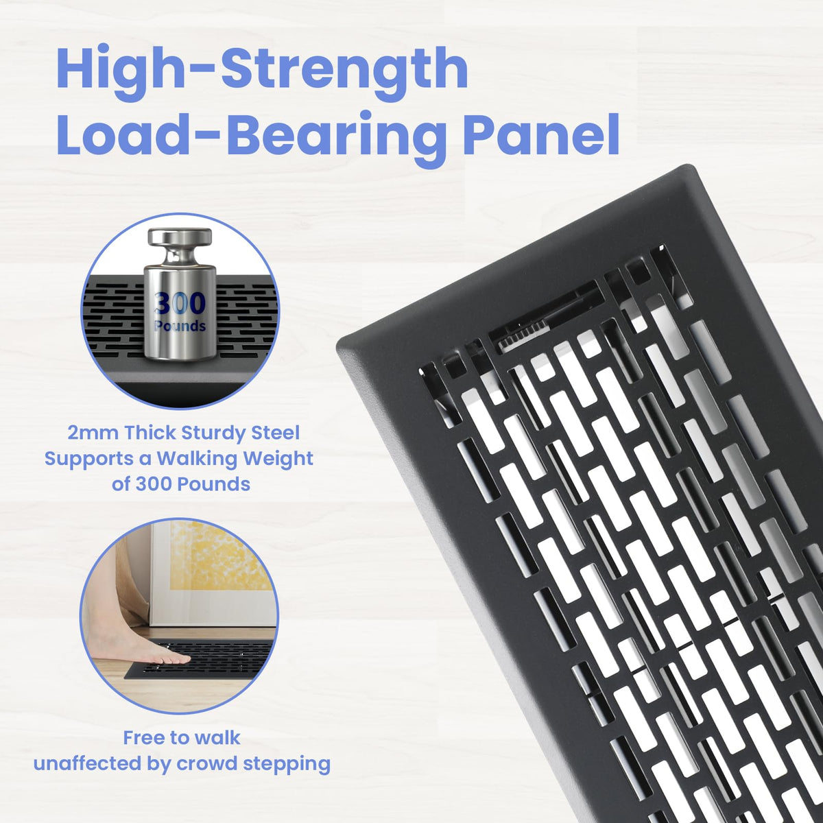 Howeall floor register adjustable damper for precise, quiet airflow control.