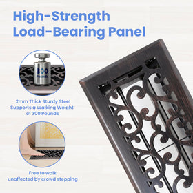 Howeall floor register with adjustable damper for precise airflow control.