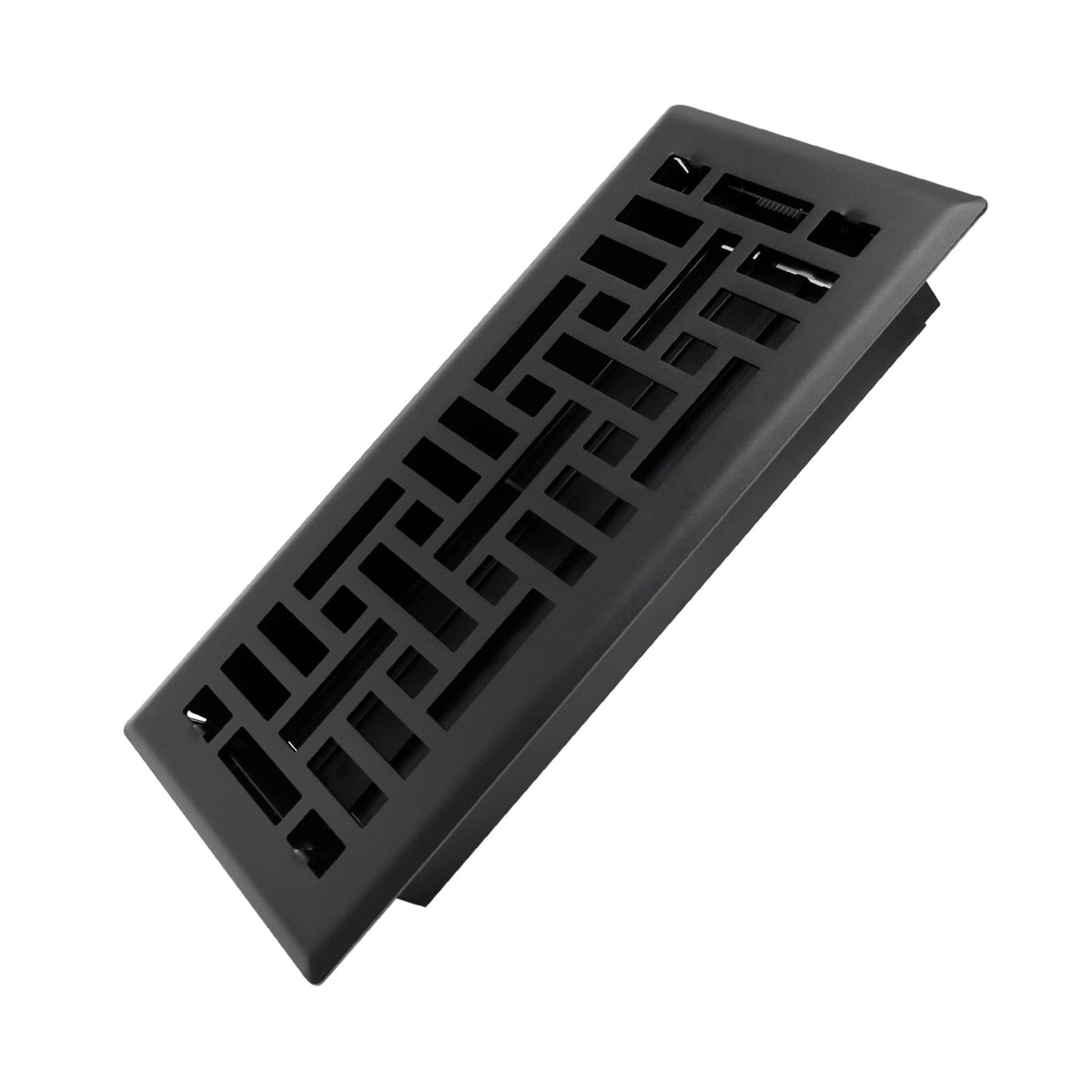 Howeall floor register front view shows matte black finish and rugged build
