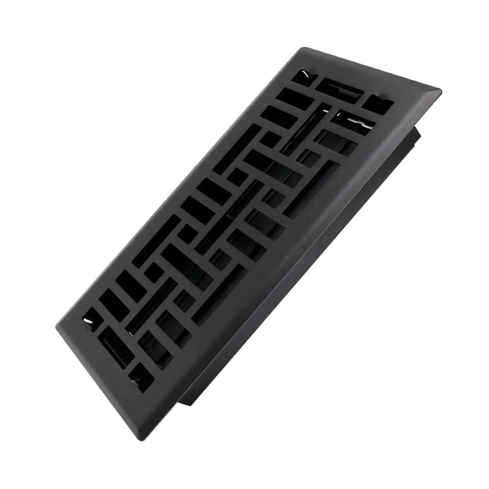 Howeall floor register front view shows matte black finish and rugged build