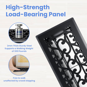 Howeall heavy-duty floor register steel construction provides durable support for foot traffic