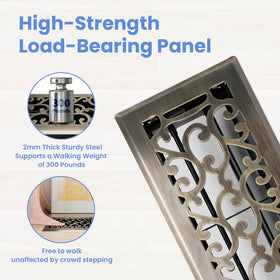 Howeall heavy-duty vent with edge fold for seamless floor integration