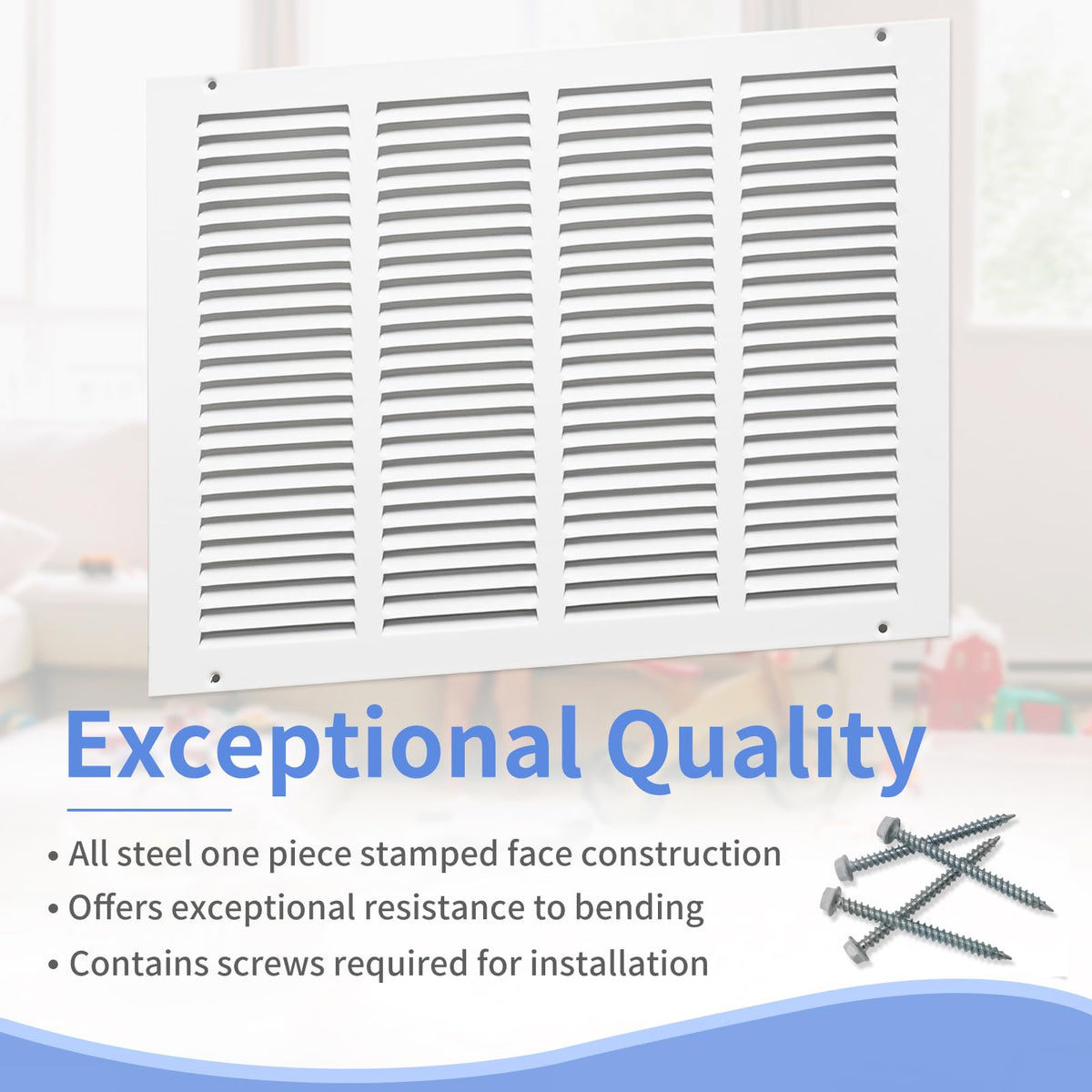 Howeall air return vent cover in packaging highlighting protection during shipping.