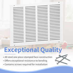 Howeall air return vent cover in packaging highlighting protection during shipping.