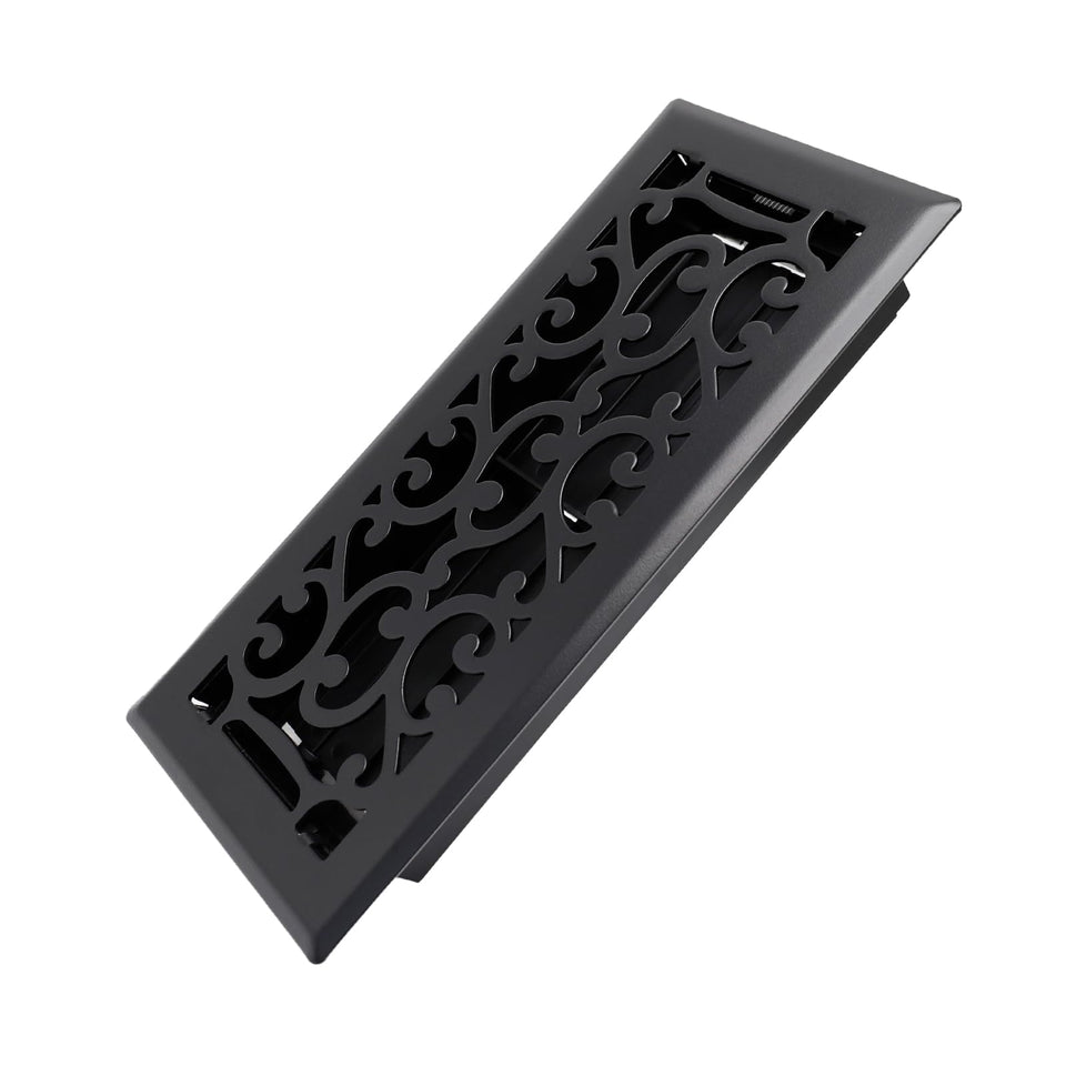 Howeall Savannah design floor register matte black with 4x10 opening for stylish ventilation
