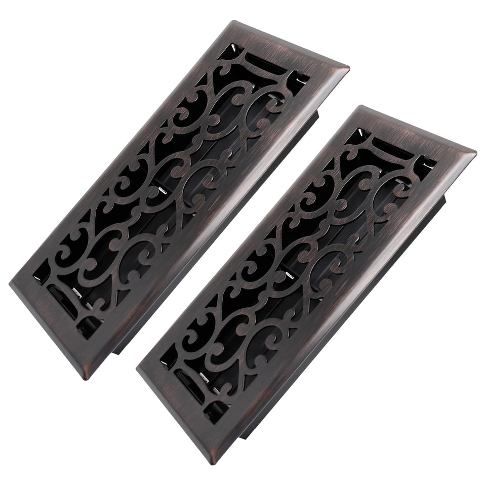 Howeall Savannah floor-register in oil-rubbed bronze; sturdy, decorative, and durable.