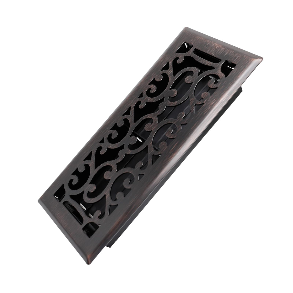 Howeall Savannah oil rubbed bronze floor register with decorative pattern enhances décor