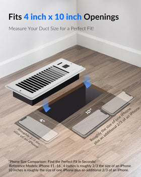 Howeall smart register vent with wifi control for remote cooling and heating adjustments.