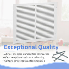 Howeall steel return air grille mounted on sidewall for balanced airflow