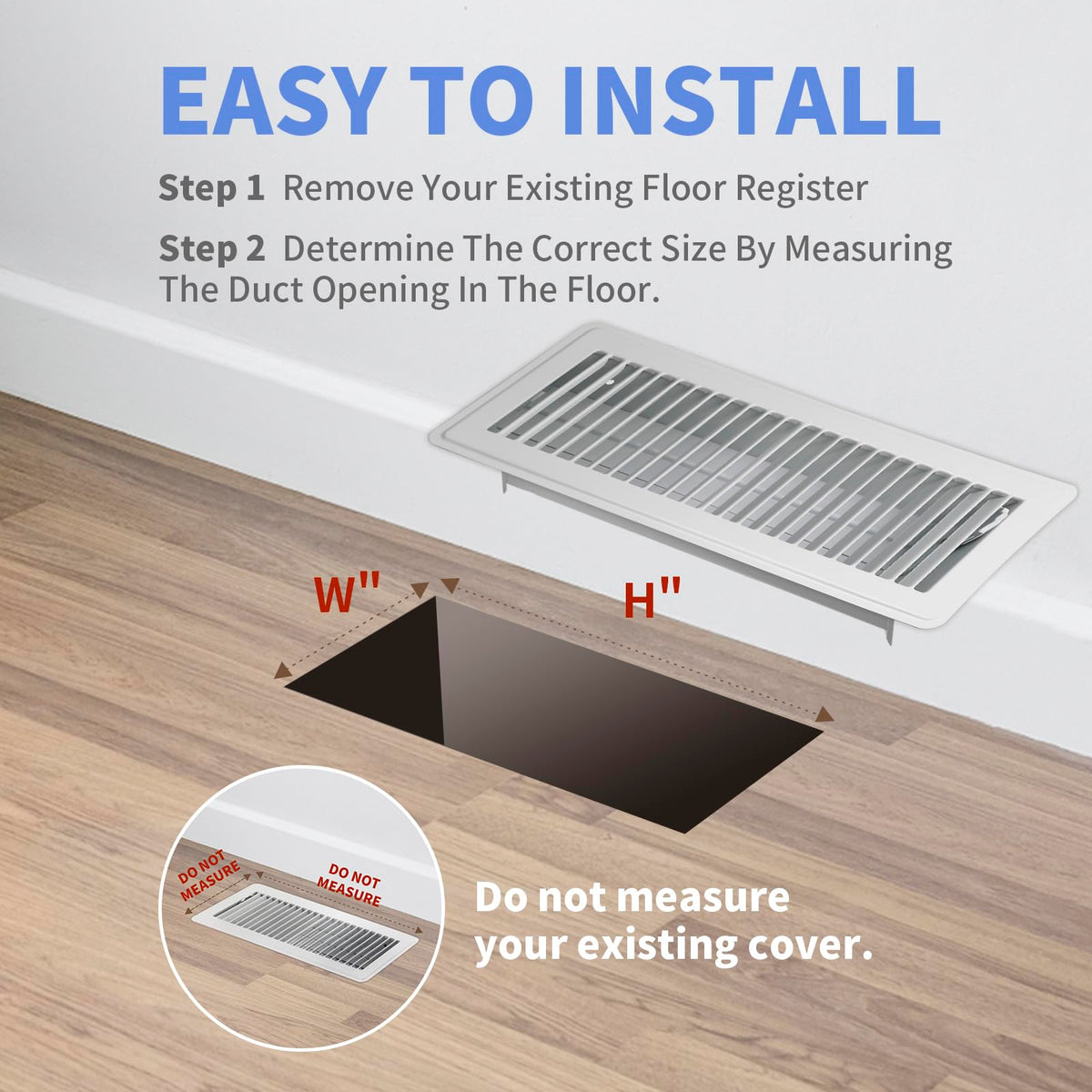 Howeall two-pack floor registers for easy setup and replacement