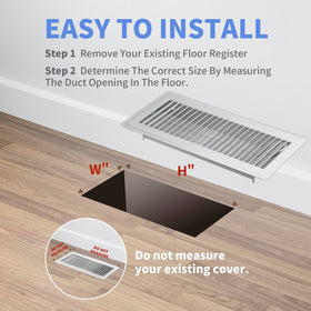 Howeall two-pack floor registers for easy setup and replacement