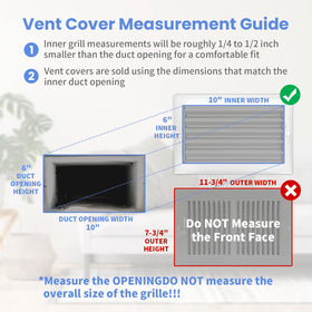 Howeall 10x6 duct opening fits standard ducts for retrofits