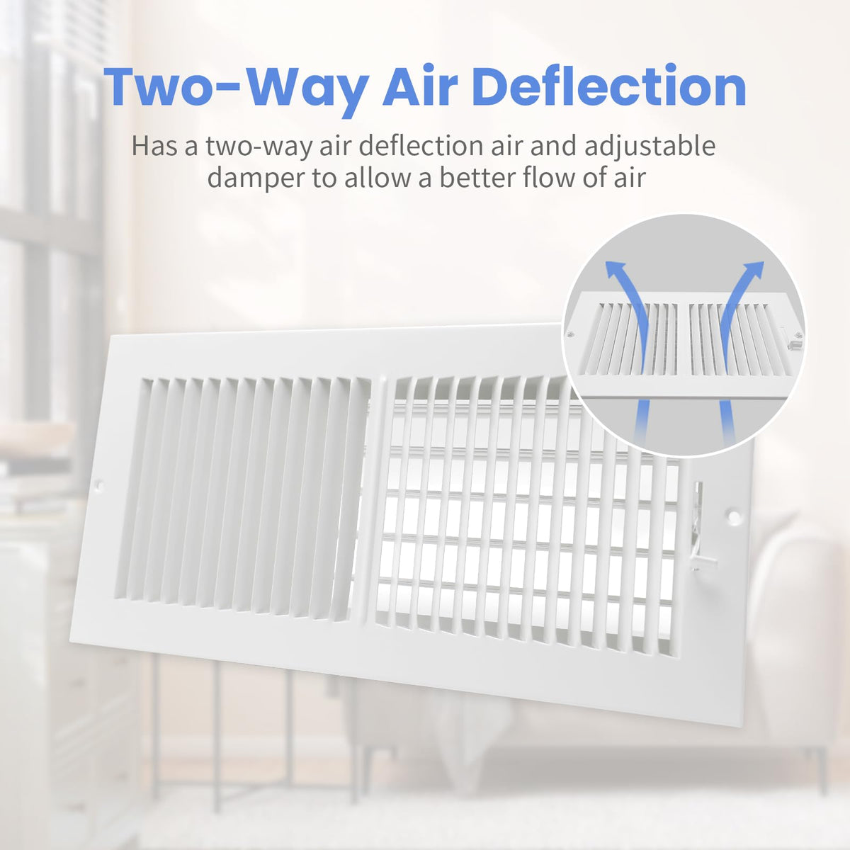 Howeall vent cover with multi-shutter damper enables vertical airflow control