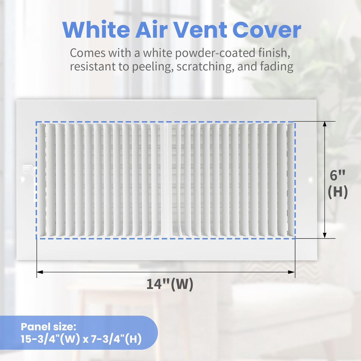 Howeall vent cover showing wall and ceiling installation with adjustable damper for precise airflow